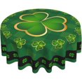 thumbnail image 1 of Saint Patricks Day Tablecloth 60 Inch Round Wrinkle Free Green Shamrock Table Cloth Suitable for Kitchen Decorantion/Indoor and Outdoor Dining Table/Party/Picnic, 1 of 6