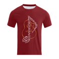 thumbnail image 5 of Xdzjlr T-Shirts pour Hommes Usage Quotidien Col Rond Imprimé Instrument de Musique Chemises Tendance Décontractées, TTTTG, 5 of 5