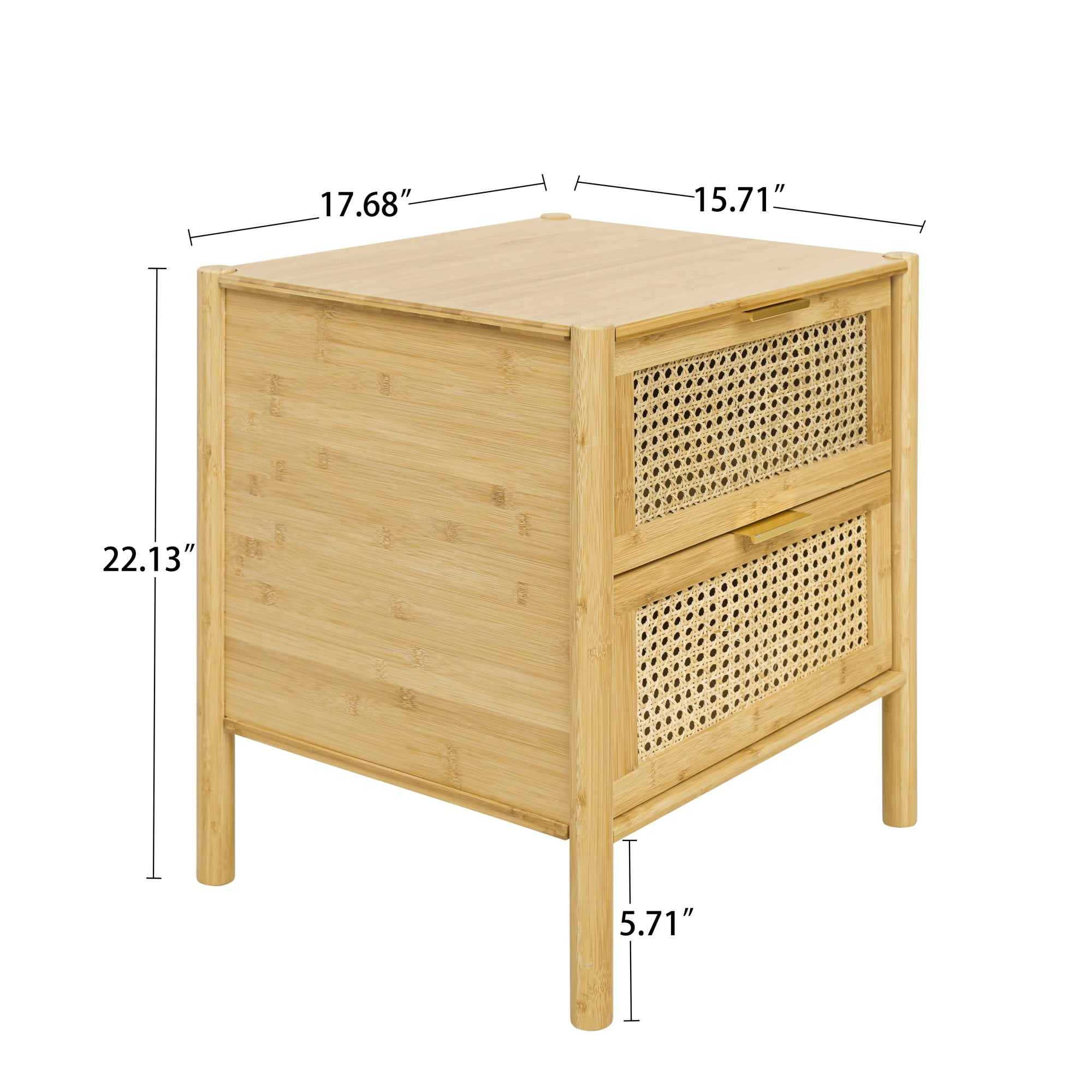 Resenkos Rattan Drawer Bamboo Nightstand for Bedroom Nursery, Accent Bedside Table in Natural Oak Finish Resenkos Rattan Drawer Bamboo Nightstand for Bedroom Nursery, Accent Bedside Table in Natural Oak Finish