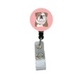 thumbnail image 1 of Carolines Treasures BB1219BR Damier Rose Bouledogue Anglais Badge Rétractable, 1 of 2