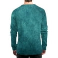 thumbnail image 3 of Domuza Waffle Henley Shirts for Men Long Sleeve Casual Stylish Button Up T-Shirt Fall Lightweight Relaxed Fit Raglan Tie Dye Blouse Turquoise 3XL, 3 of 4