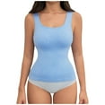 thumbnail image 2 of BLTIBY Women's Shapewear Tank Top Shaping Camisole U Neck Tops Tummy Control Vest Seamless Slimming Sleeveless Shaper Sky Blue XL, 2 of 6