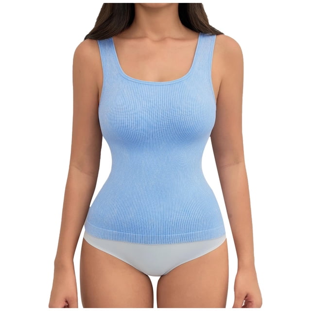 Vêtements de Compression pour Femmes Hauts Sans Manches Imprimé Col en U Vêtements de Compression Sans Manches Haute Élasticité