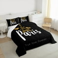 thumbnail image 3 of Manfei Romantic Paris Full Size Comforter Sets 3-Piece, Gold Love Hearts Bedding Comforter Set, Eiffel Tower Print Bedding Sets, Luxury Bedroom Decor, 3 of 8