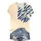 thumbnail image 5 of Tops de Ajuste Suelto para las Mujeres Nueva Manga Corta Cuello Redondo Suéter Caballo Casual Impreso Camiseta, Ligero Top de Verano, 5 of 5