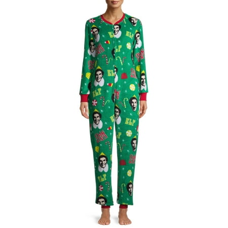 ELF Women's and Women's Plus Drop Seat Holiday Union Suit