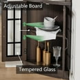 thumbnail image 6 of LUXOAK Curved Corner Storage Cabinet, 65" Bookcase with Doors, Espresso, 6 of 7