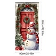 thumbnail image 2 of FastXmas Christmas Door Covers Ornament 2.95*6 Ft Red Merry Christmas Door Covers Washable Elastic Fabric Balls with Snowflakes Pattern Christmas Door Covers for Front Door Cover Festive Party Home, 2 of 5
