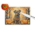 thumbnail image 4 of Carolines Treasures DAC1023LCB 15 x 12 in. Unisex Border Terrier Fall Glass Cutting Board - Large, 4 of 5