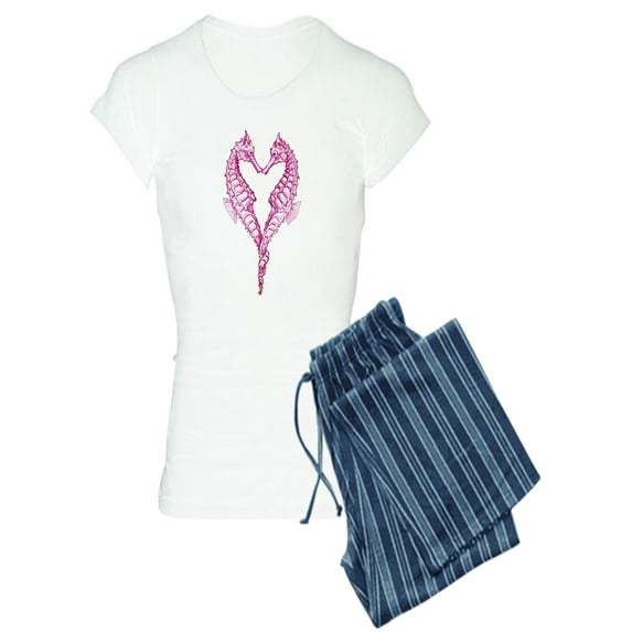 CafePress - Seahorses Heart - Women's Light Pajamas
