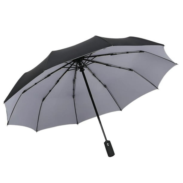 paraguas para hombre Paraguas Doble Capa Automático Extra Grande Plegable Para Negocios Gris Claro Gris claro Magideal paraguas para hombre