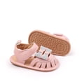thumbnail image 7 of Zshosam Infant Sandals Baby Girl Sandals Flower Soft Sole Anti Slip Rubber Wedding Dress Flats Toddler First Walking Shoes Size 5,(Pink Infant 5), 7 of 7