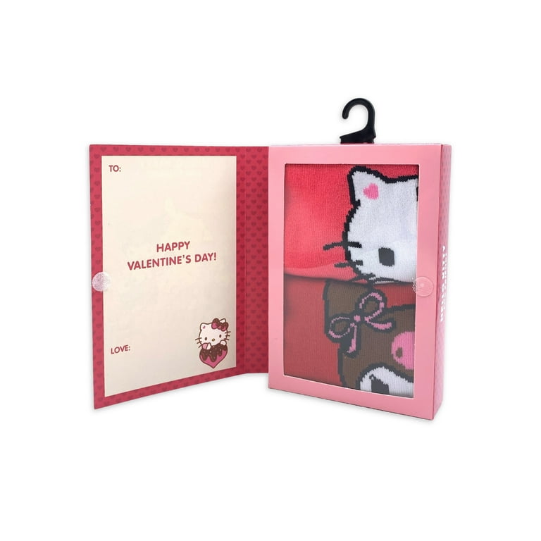 Hello Kitty, Valentine's Day Women's No-Show Socks Box Set, 2-Pack