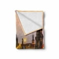thumbnail image 2 of Landscape Soft Flannel Fleece Blanket, Charles Bridge Old Town Prague Czech Republic with Classic Medieval Buildings, Cozy Plush for Indoor and Outdoor Use, 50" x 70", Yellow Brown, by Ambesonne, 2 of 6