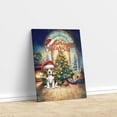 thumbnail image 3 of Merry Christmas Beagle Santa Hat Xmas Tree Winter Holiday Vertical Matte Canvas Poster Beagles Dog Lover Gifts Idea Wall Art Home Decor - 01013, 3 of 5