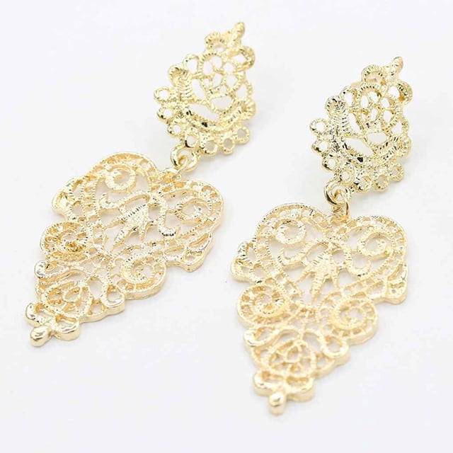 Guardurnaity Pendientes 2020 mujeres niñas Bohemia hojas huecas pendientes de tuerca joyería colgante aleación pendientes joyería Ropa, zapatos y accesorios Miscelánea Oro Guardurnaity PS8009-02