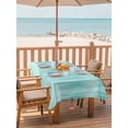 thumbnail image 2 of Outdoor Tablecloth with Umbrella Hole for Patio/Picnic/Party/Camping, Turquoise Waterproof Table Cloth Rectangle Table Cover Washable, Modern Abstract Art Ombre Striped (60"x 84"), 2 of 8