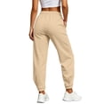thumbnail image 7 of Womens Jogger Sweatpants Drawstring Elastic Waist with Pockets Casual Workout Khaki S, 7 of 7