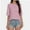 Pink, variant on Women's Short Sleeve Crew Neck T-Shirt - Relaxed Fit, Soft Casual Tee