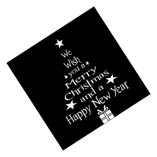 maskred 1/2/3/5 Christmas New Year Letters Wall Sticker Decal Removable Room Wall Decoration white 2PCS