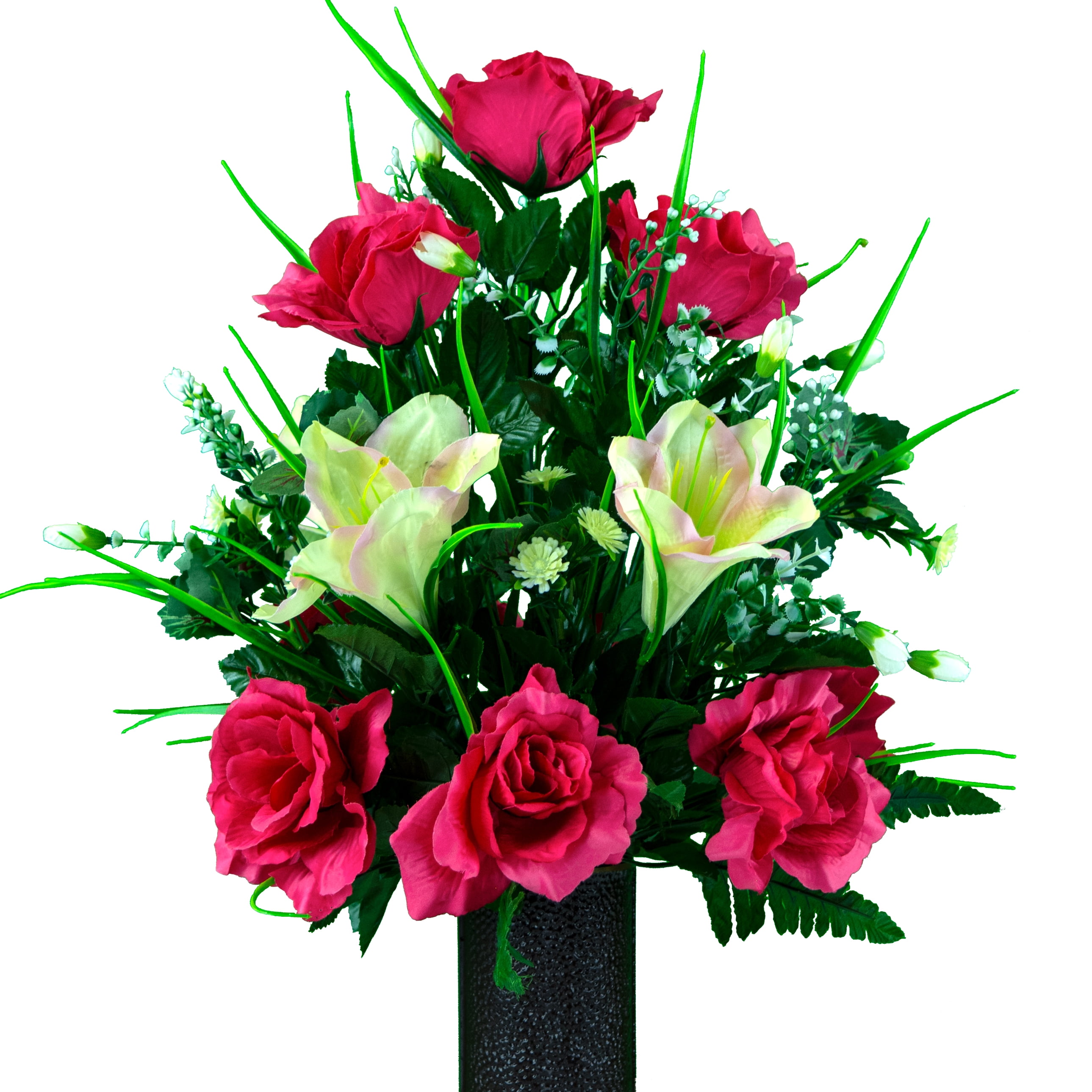 Sympathy Silks Artificial Cemetery Flowers Realistic Outdoor Grave Decorations NonBleed