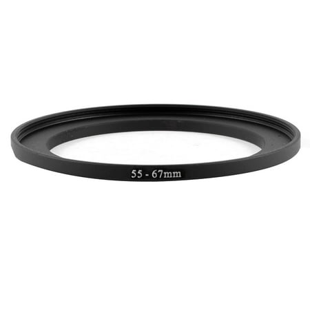 Aluminum 55mm-67mm Step Up Stepping Adapter Ring Camera Lens Filter 1pcs Black