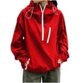 thumbnail image 2 of OGLCCG Rain Jacket Women Half Zip Lightweight Waterproof Windproof Hooded Coat with Zipper Pockets Outdoor Windbreaker Raincoat with Hood, 2 of 7