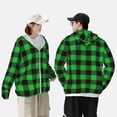 thumbnail image 3 of Rocae Buffalo Plaid Green Black Print Breathable Sun Protection Hoodie Quick-Dry Lightweight Long Sleeve Hoodie Unisex Running Sports Shirt XX-Large, 3 of 9