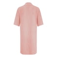 thumbnail image 5 of Lisingtool Dresses for Women 2023 Casual Stand Collar Button Solid Color Mid Sleeved Dress Homecoming Dresses Red, 5 of 5