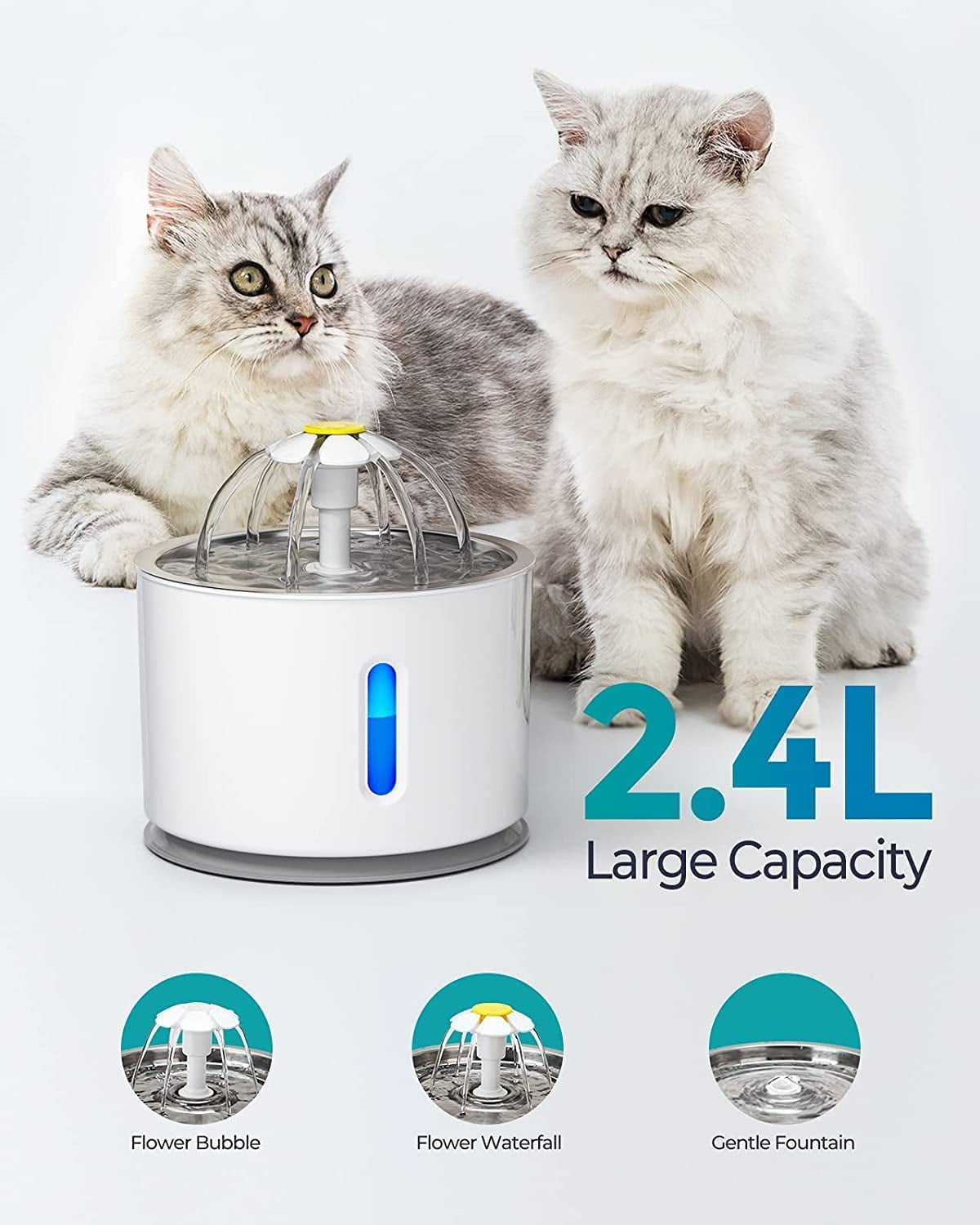EURHOWING 84Oz Automatic Pet Water Fountain Cat/Dog Drinking Dispenser Water Feeder with Filter