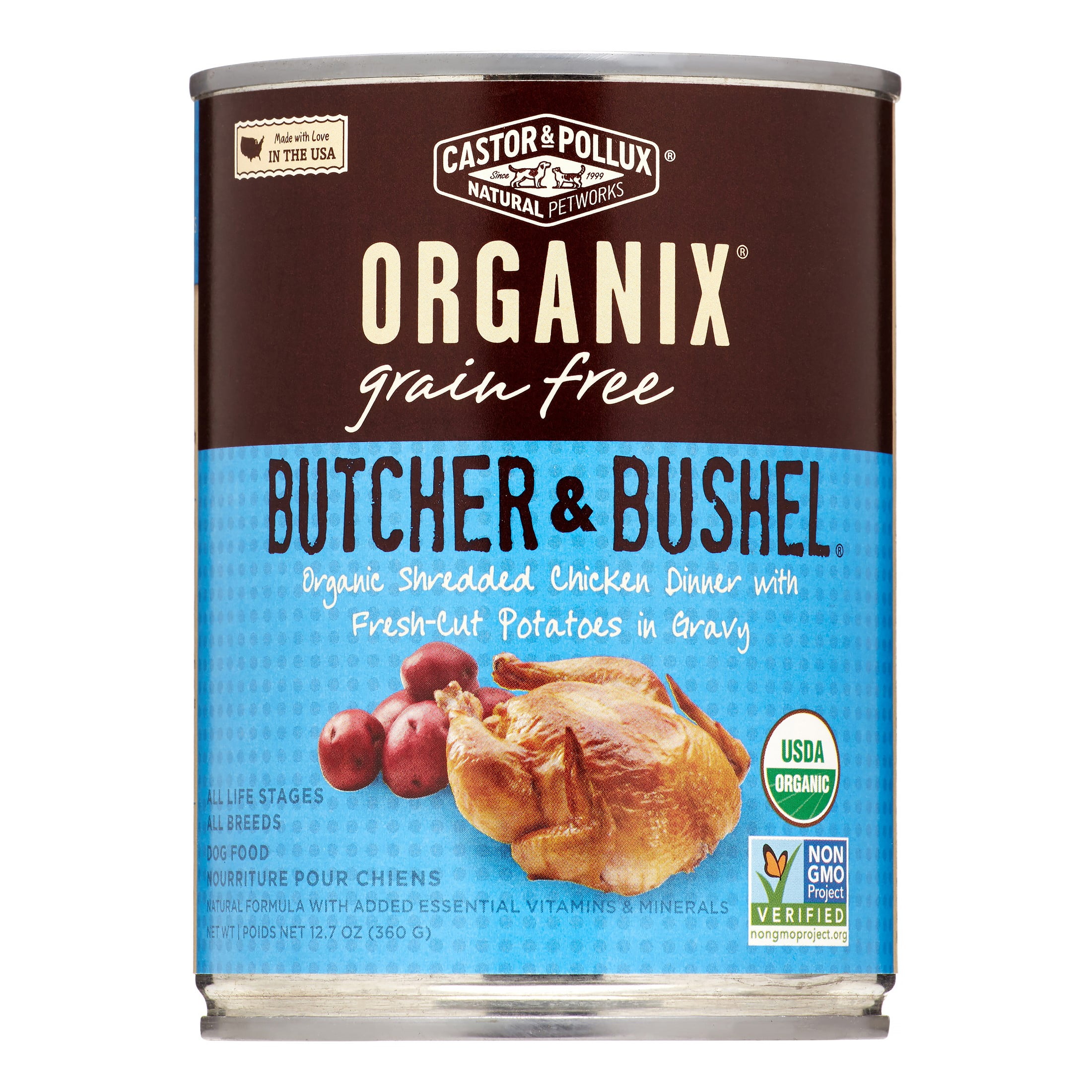 Castor & Pollux Chicken Flavor Wet Dog Food Shredded Chicken, 12.7 oz