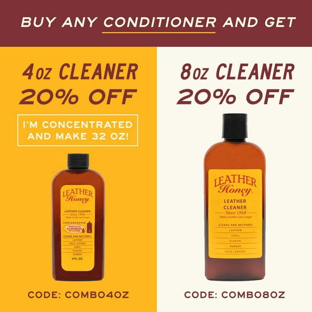  Leather Honey Leather Conditioner, Best Leather Conditioner  Since 1968. for use on Leather Apparel, Furniture, Auto Interiors, Shoes,  Bags and Accessories. Non-Toxic and Made in The USA! : Sports & Outdoors