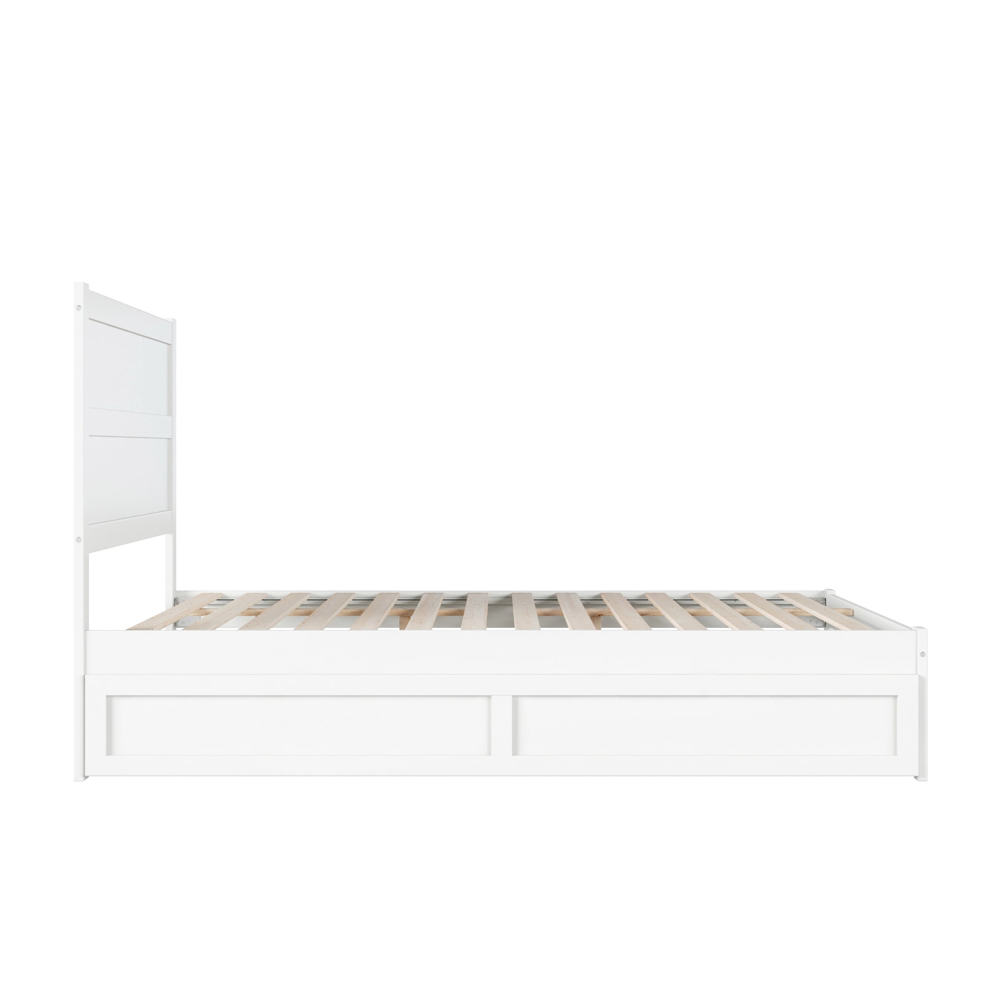 AFI NoHo 14" Queen Wood Platform Bed Frame with Twin XL Trundle, White