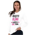 thumbnail image 3 of Boots Bling Country Thing Cute Women's Long Sleeve T Shirt Brisco Brands S, 3 of 6