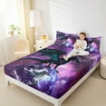 thumbnail image 4 of Manfei Cartoon Animal Dragon Twin Sheet Sets,Galaxy Planet Starry Night Twin Fitted Sheet,Western Fansty Theme Flat Sheet For Girls Kids,Breathable Home Decor,3 Pieces, 4 of 7