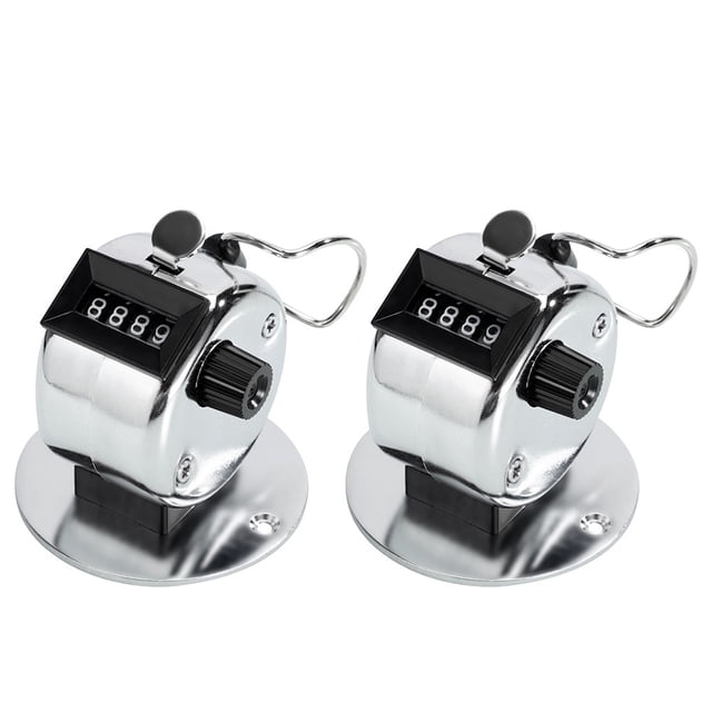 Manually Press The Silver Stainless Steel Mechanical Four Digit Counter Thickened Metal