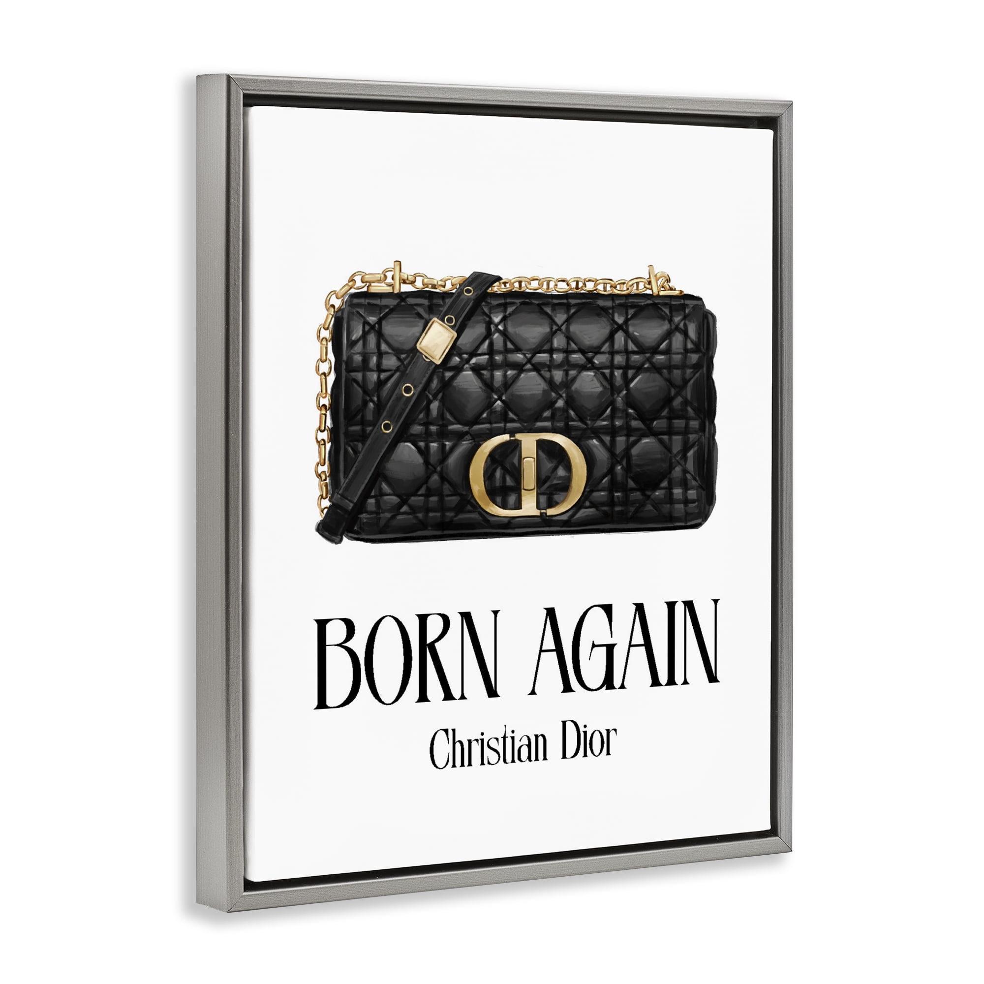Stupell Industries Born Again Christian Bag Gray Framed Floater Canvas Wall Art, design by Ziwei Li