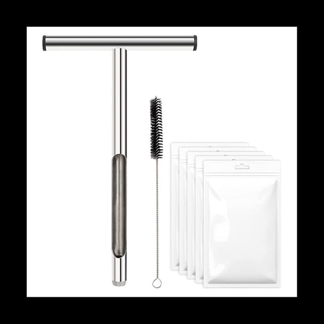 Sonda de Muestra de Suelo, Muestreador de Suelo de 12,2 Pulgadas, Sondas de Suelo para Muestreo de Suelo, Cuidado de Plantas, CéSped, JardíN, Granja, 5 Bolsas y 1 Cepillo