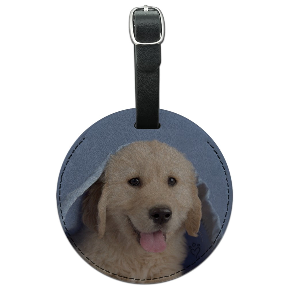 Graphics and More Golden Retriever Puppy Dog Wrapped in Blanket Round