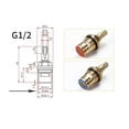 thumbnail image 2 of G1/2tap Cartridge Brass Disc Tap Hot Cold Replacement Tap Ceramic Disc Taps For Bathroom Kitchen2pcs, 2 of 5