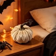 thumbnail image 3 of Hvmvliv Simulated Pumpkin Decoration,Halloween Thanksgiving 4.72in Faux Velvet Fabric Pumpkin Decor Cabinet Display,Versatile Centerpiece for Home,Table,Party Beige, 3 of 7