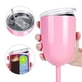 thumbnail image 1 of Verres à Vin Roses Isolés 1 Pce Double Paroi en Acier Inoxydable de Qualité Alimentaire avec Couvercle Étanche, 1 of 6