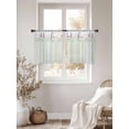 thumbnail image 3 of Spring Floral Sheer Curtains 54 Inch Length 2 Panels Set, Watercolor Flowers Green Lines Minimalist Voile Window Treatment Rod Pocket Short Kitchen Curtains Drapes for Bedroom 52"x54"x2, 3 of 7