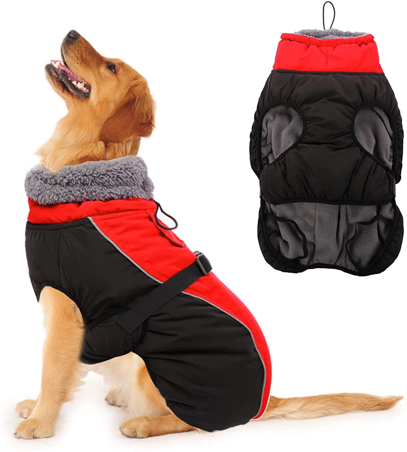 BRKURLEG Extra Warm Dog Coat, Reflective Adjustable Dog Jacket Dog ...