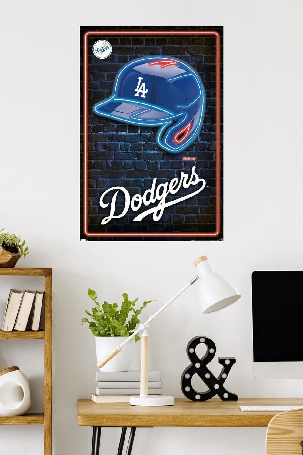 MLB Los Angeles Dodgers - Neon Helmet 23 Wall Poster, 22.375" x 34"