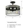 thumbnail image 3 of Designers Fountain Aster Matte Black 3 Light Semi Flush Mount Ceiling Light, D226M-SF-MB, 3 of 3