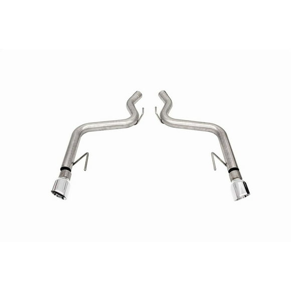 Fits 2015-2017 Ford Mustang Corsa Performance Exhaust System Kit 21086 Track Axle-Back System; Stainless Steel; Without Muffler; 3 Inch Pipe Diameter; Dual Exhaust With Dual Exit; Rear Exit