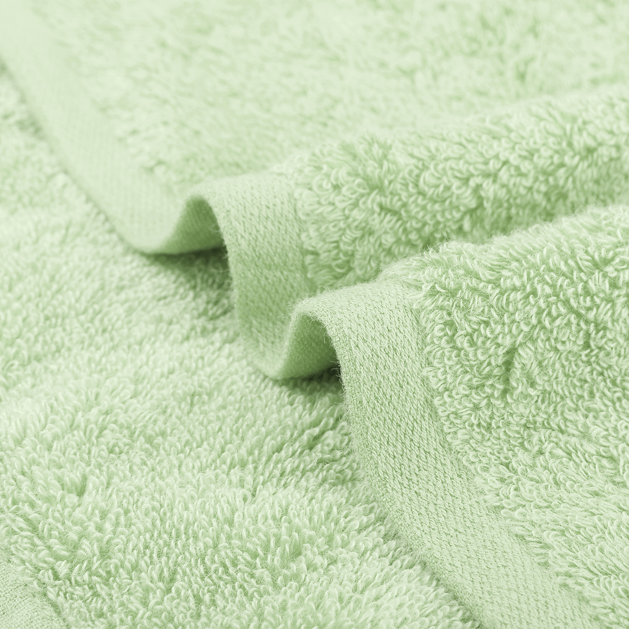REGALWOVEN 6 Pack Cotton Washcloths, Solid Face Cloths, Absorbent and Quick Drying Towel for Bathroom Green 13" x 13"
