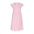 thumbnail image 5 of Mgmyaa Teen Girls Dresses Kids Crew Neck Layer Ruffle Sleeve Dress Size 6-15 Years, 5 of 7