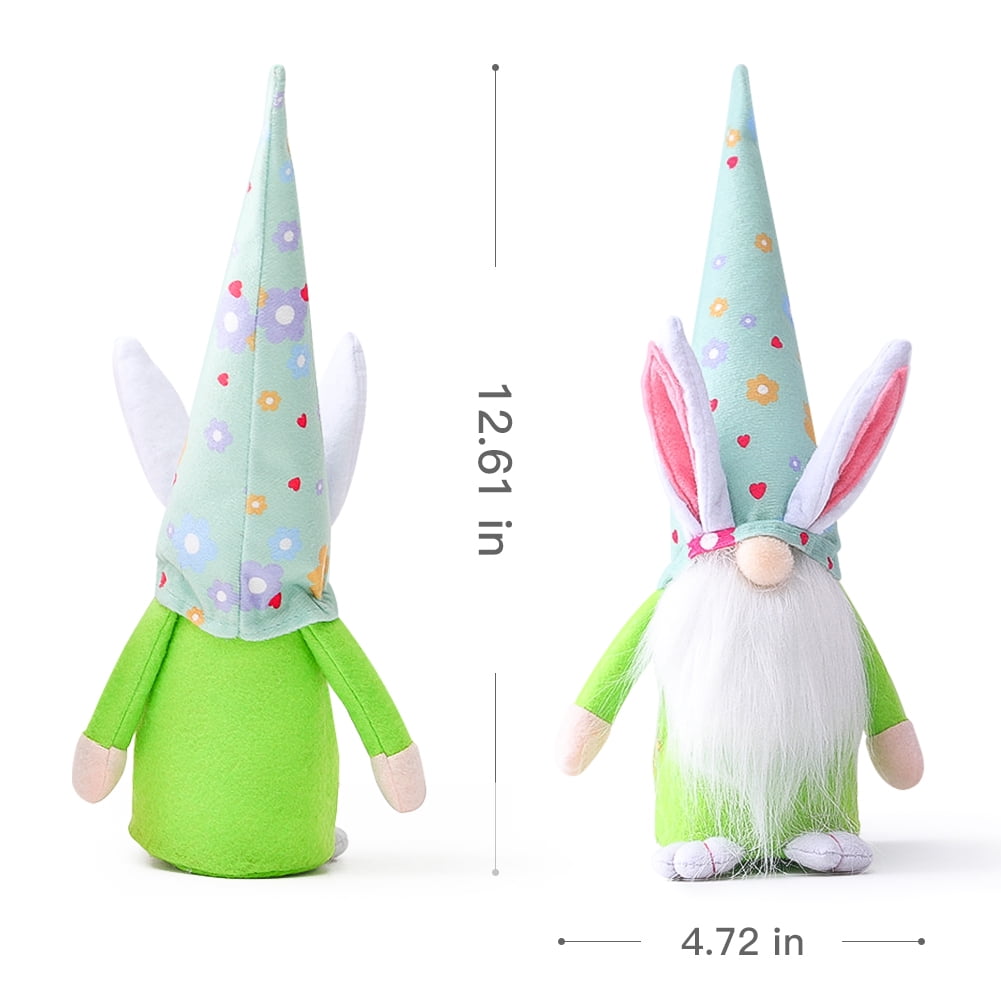 Kepooman Plush Long Hat Rabbit Gnome for Gifts Girl Room Decor, Rabbit Ears, Green Kepooman Plush Long Hat Rabbit Gnome for Gifts Girl Room Decor, Rabbit Ears, Green